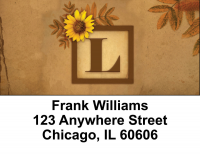Sunflowers Monogram L Address Labels | LBBBJ-55