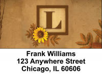Sunflowers Monogram L Address Labels | LBBBJ-55