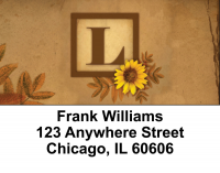 Sunflowers Monogram L Address Labels | LBBBJ-55