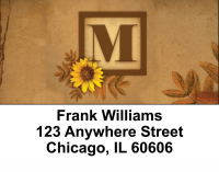 Sunflowers Monogram M Address Labels | LBBBJ-56