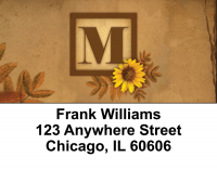 Sunflowers Monogram M Address Labels | LBBBJ-56