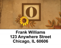 Sunflowers Monogram O Address Labels | LBBBJ-58