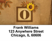 Sunflowers Monogram O Address Labels | LBBBJ-58