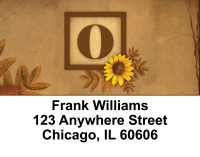Sunflowers Monogram O Address Labels | LBBBJ-58