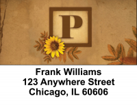 Sunflowers Monogram P Address Labels | LBBBJ-59