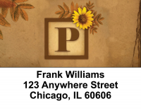 Sunflowers Monogram P Address Labels | LBBBJ-59