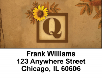 Sunflowers Monogram Q Address Labels | LBBBJ-60