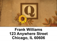 Sunflowers Monogram Q Address Labels | LBBBJ-60