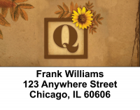 Sunflowers Monogram Q Address Labels | LBBBJ-60