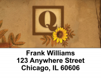 Sunflowers Monogram Q Address Labels | LBBBJ-60