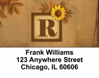 Sunflowers Monogram R Address Labels | LBBBJ-61
