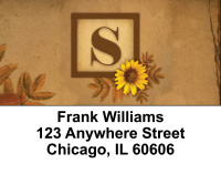 Sunflowers Monogram S Address Labels | LBBBJ-62