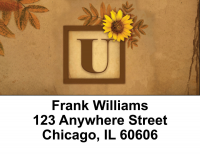 Sunflowers Monogram U Address Labels | LBBBJ-64