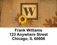 Sunflowers Monogram W Address Labels | LBBBJ-66