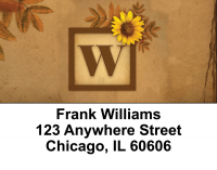 Sunflowers Monogram W Address Labels | LBBBJ-66