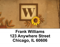 Sunflowers Monogram W Address Labels | LBBBJ-66