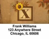 Sunflowers Monogram X Address Labels | LBBBJ-67