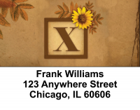 Sunflowers Monogram X Address Labels | LBBBJ-67