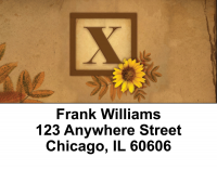 Sunflowers Monogram X Address Labels | LBBBJ-67