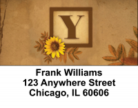 Sunflowers Monogram Y Address Labels | LBBBJ-68