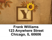 Sunflowers Monogram Y Address Labels | LBBBJ-68
