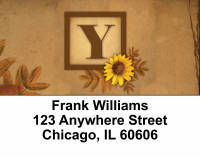 Sunflowers Monogram Y Address Labels | LBBBJ-68