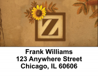 Sunflowers Monogram Z Address Labels | LBBBJ-69