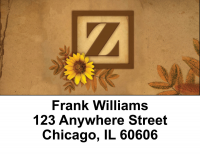 Sunflowers Monogram Z Address Labels | LBBBJ-69