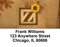 Sunflowers Monogram Z Address Labels | LBBBJ-69