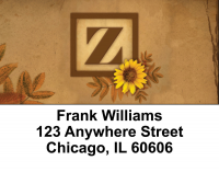 Sunflowers Monogram Z Address Labels | LBBBJ-69