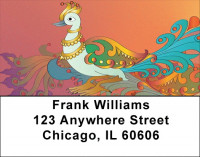 Adorned Peacocks Address Labels | LBQBA-52
