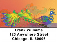 Adorned Peacocks Address Labels | LBQBA-52