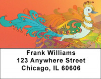 Adorned Peacocks Address Labels | LBQBA-52