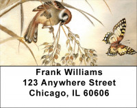 Sparrow And butterfly Address Labels | LBQBA-60