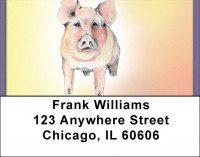 Farm Animals In Watercolor Address Labels | LBQBA-74