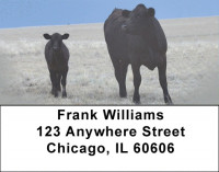 Black Angus Cattle Address Labels | LBQBB-08