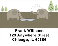 Elephant Watering Hole Address Labels | LBQBC-18
