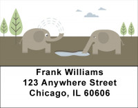 Elephant Watering Hole Address Labels | LBQBC-18