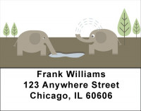 Elephant Watering Hole Address Labels | LBQBC-18