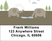 Elephant Watering Hole Address Labels | LBQBC-18