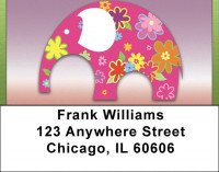Retro Elephants Address Labels | LBQBC-21