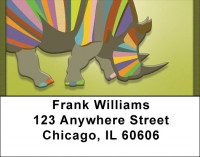 Rainbow Rhinos Address Labels | LBQBD-17