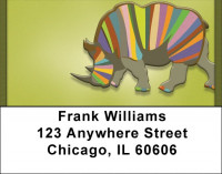 Rainbow Rhinos Address Labels | LBQBD-17