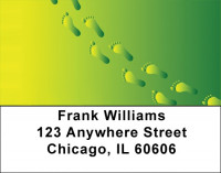 Green Footprints Address Labels | LBQBE-19