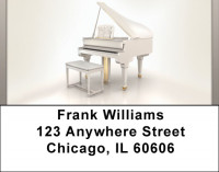 White Grand Piano Address Labels | LBQBE-98