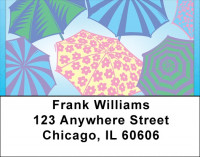 Raining Umbrellas Address Labels | LBQBH-71