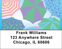 Raining Umbrellas Address Labels | LBQBH-71