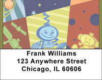 Quilted Futuristic Glimpse Address Labels | LBQBH-79