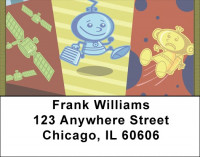 Quilted Futuristic Glimpse Address Labels | LBQBH-79