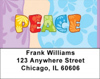 Flower Power Peace Address Labels | LBQBI-92